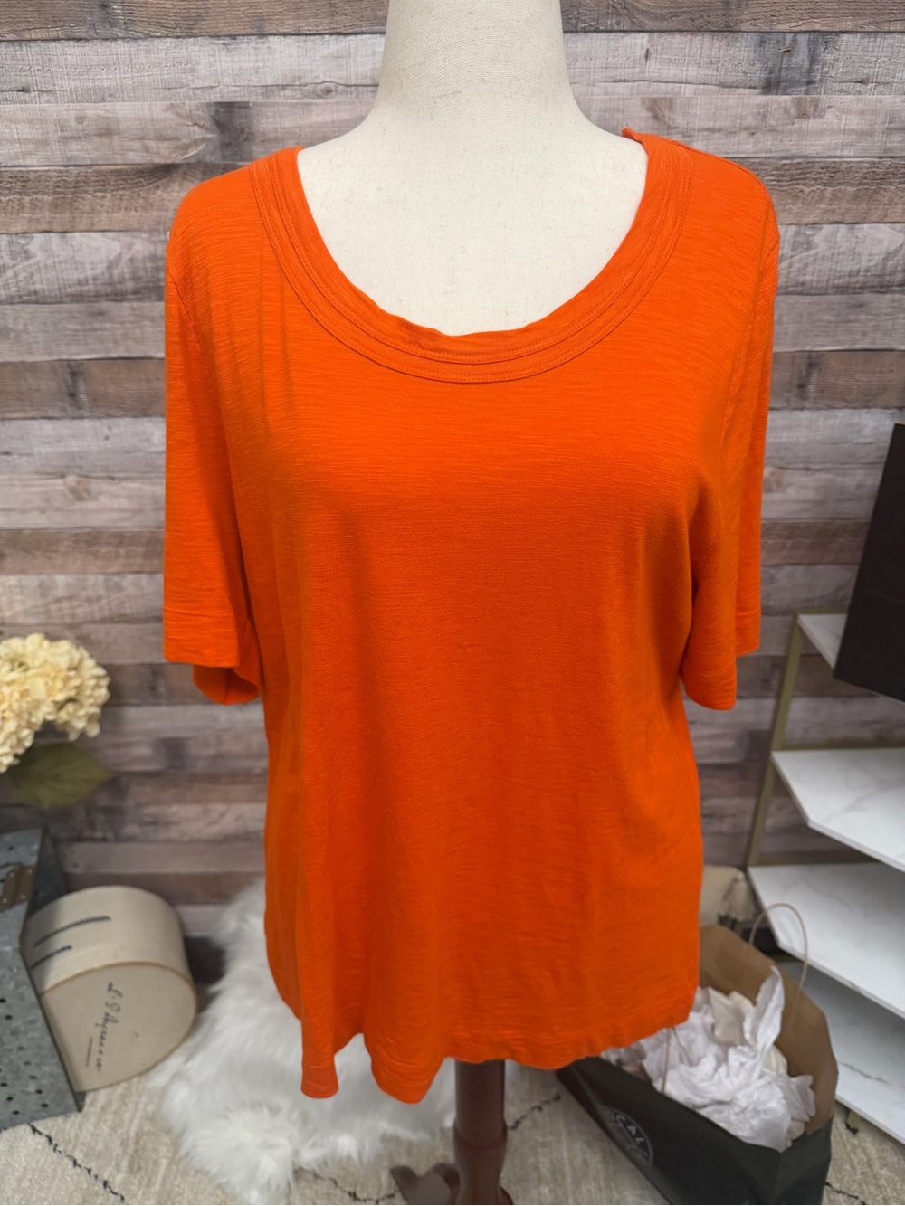 Chico’s Orange Short Sleeve Tee XL